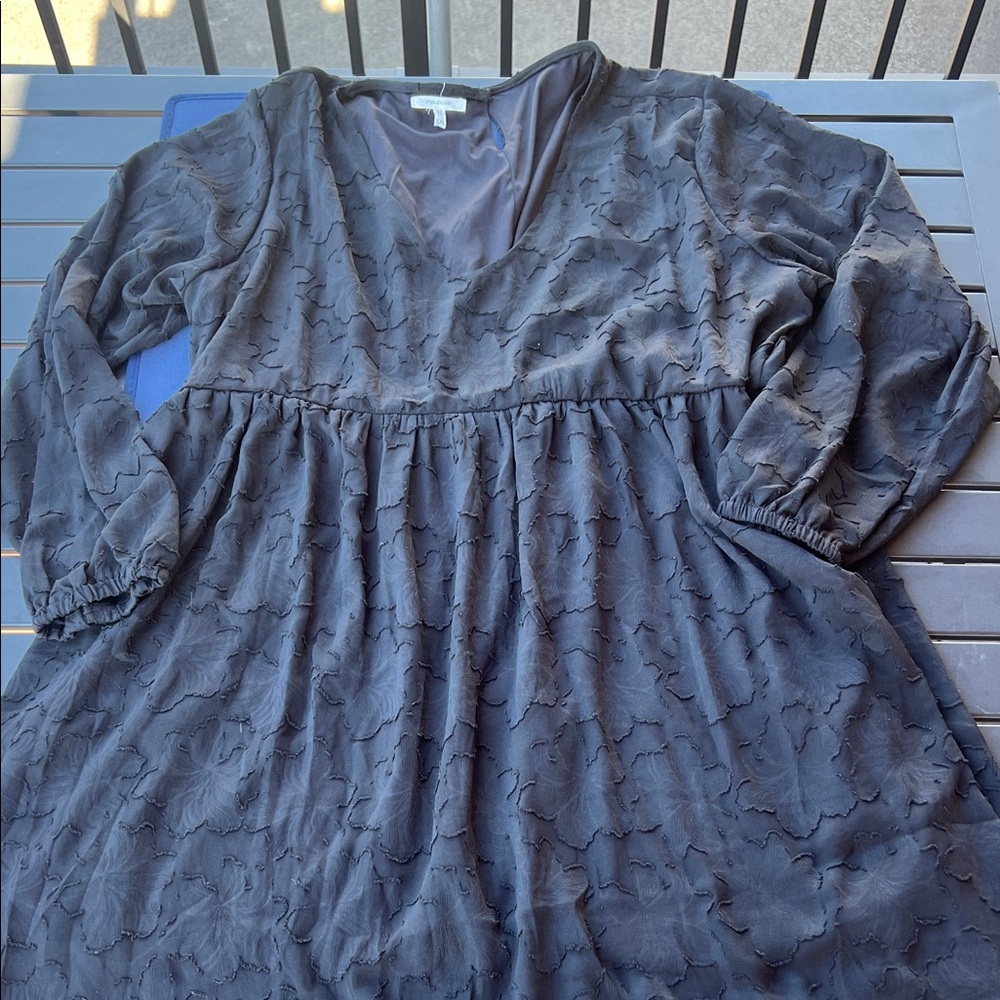 Maurice’s Black Floral Textured Dress XXL